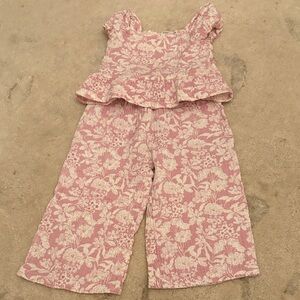 Floral Pink and Cream Jumpsuit 2T
